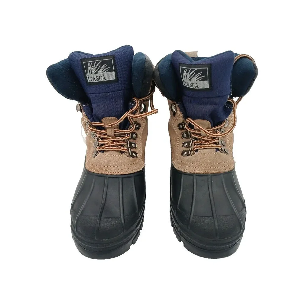 Itasca Ice Breaker Buff Tan Black Snow Winter Boots Leather Lace Up Women Size 7